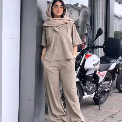 مانتو شلوار زنانه داکرون مدل ست پیراهن و شلوار داکرون مدل دینا