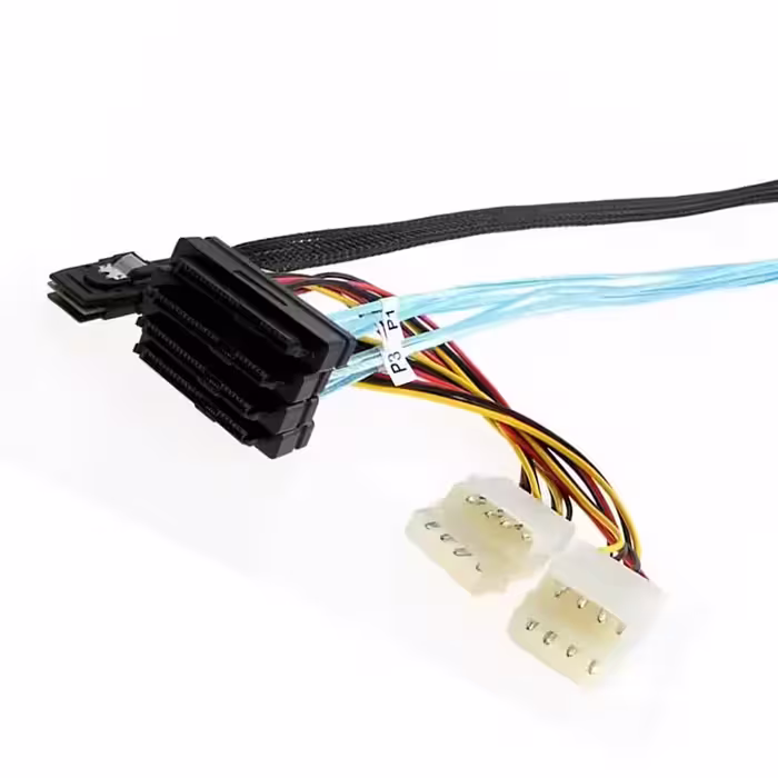 کابل تبدیل Mini SAS SFF-8087 به 4 پورت SFF8482 29Pin   برق 4 پین مدل SM91 - ایپکی