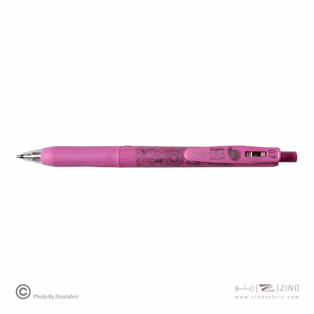 روان نویس فشاری ساراساکلیپ ترمه صورتی روشن 0/7 زبرا