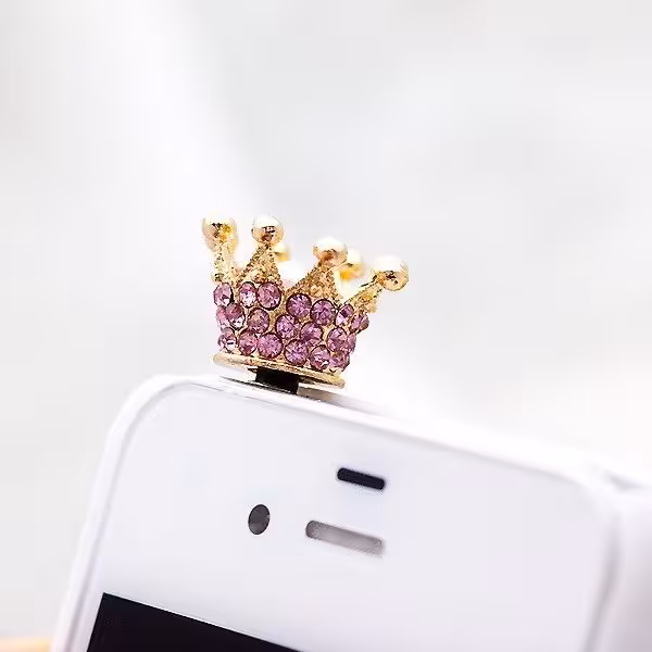 افزونه موبایل طرح تاج نگینی Golden Crown Plug in Mobile Aux