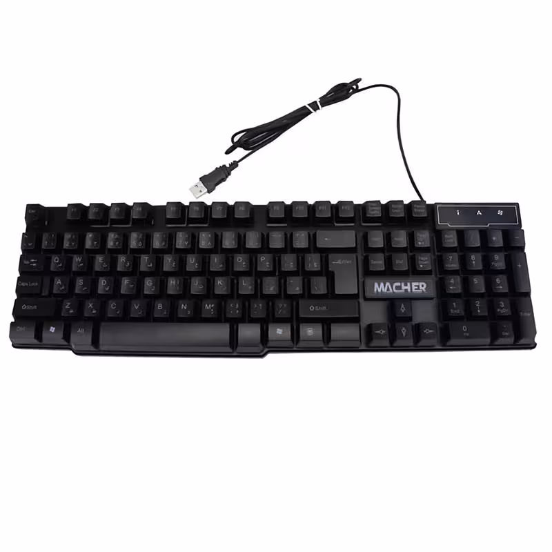 کیبورد گیمینگ مچر مدل MR-304 Full-Size LED RGB | کالا مکس