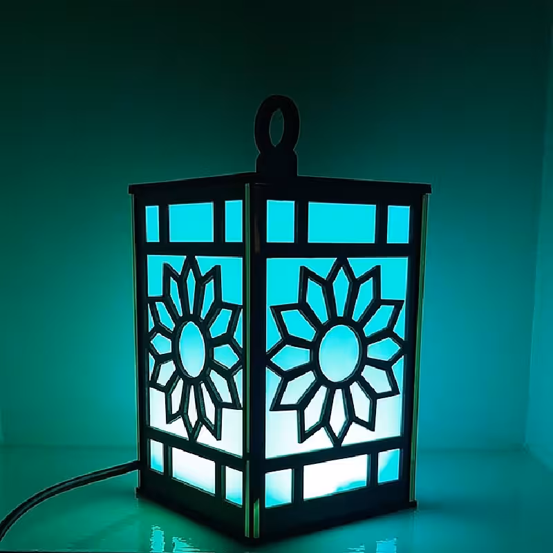 چراغ خواب و آباژور با قابلیت تغییر رنگ نور طرح فانوس
