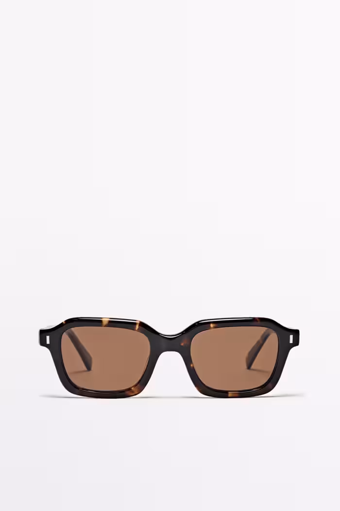 عینک آفتابی چند رنگ مردانه مستطیل با پوست لاک پشت Massimo Dutti