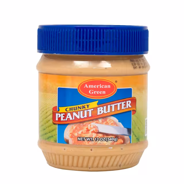 کره بادام زمینی آمریکن گرین مدل چانکی 340 گرمی