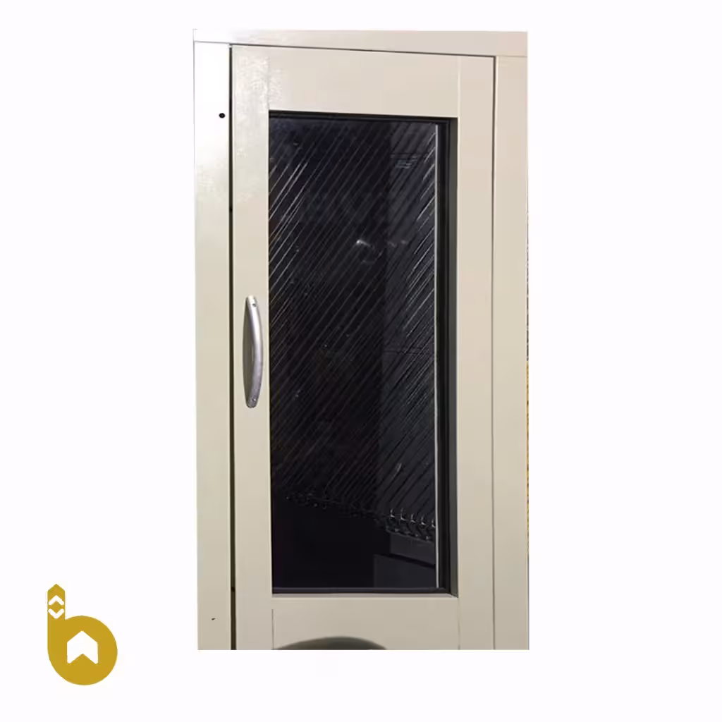 درب لولایی آسانسور طرح شیشه ای