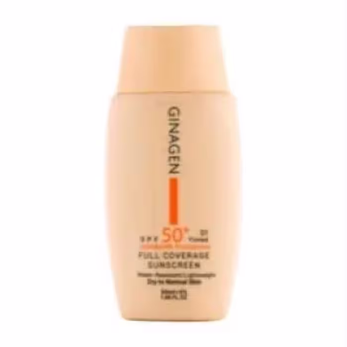 ضد آفتاب رنگی ژیناژن SPF50 شماره 02 مخصوص پوست خشک و معمولی حجم 50 میلی لیتر