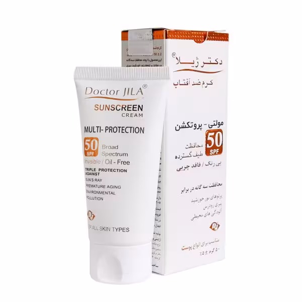 ضدآفتاب مولتی پروتکشن بی رنگ spf50 دکتر ژیلا