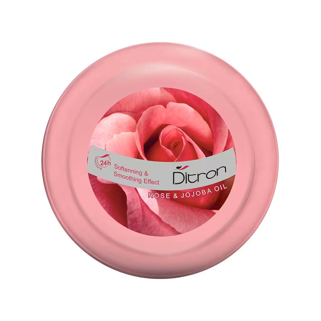 کرم مرطوب کننده کاسه ای گل رز و جوجوبا دیترون ROSE AND JOJOBA OIL MOISTURIZING OIL DITRON