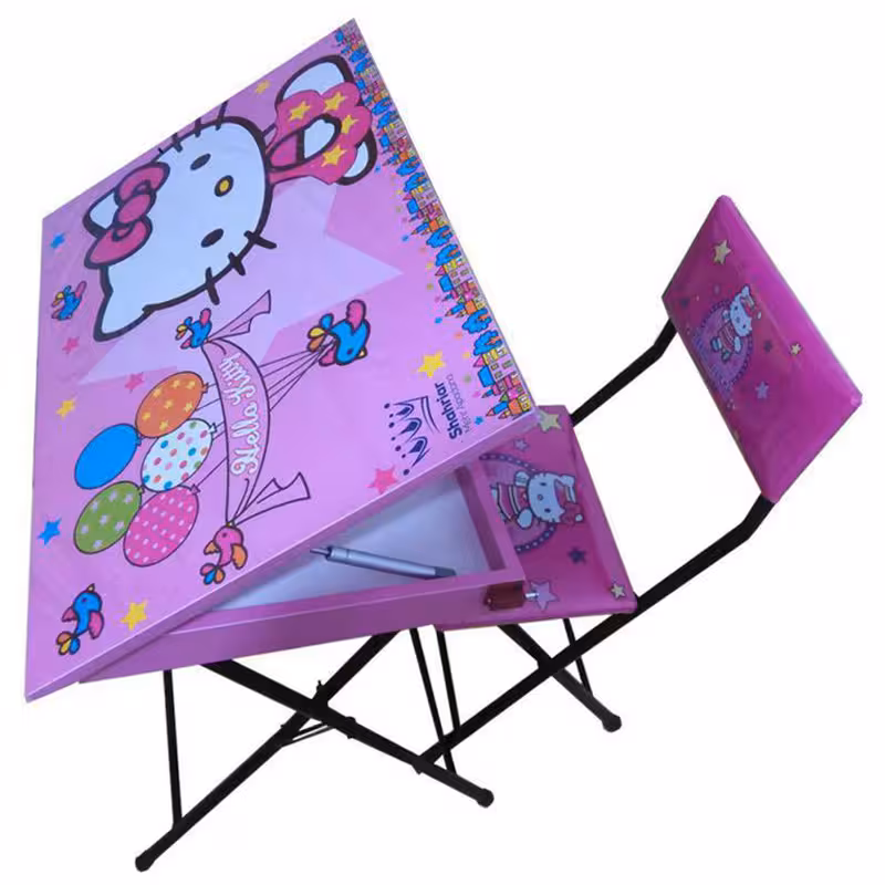 میز تحریر باکسدار و صندلی تاشو شهریار طرح کیتی | چاوه