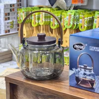 قوری پیرکس درب چوبی دودی 331