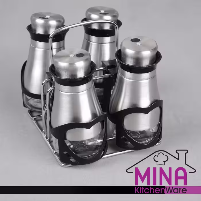 ادویه 4 رومیزی رومینا استیل  کد 209 مینا کیچن ویر