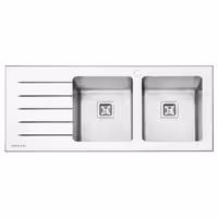 سینک ظرفشویی توکار شیشه ای پرنیان استیل مدل PS 4106 W