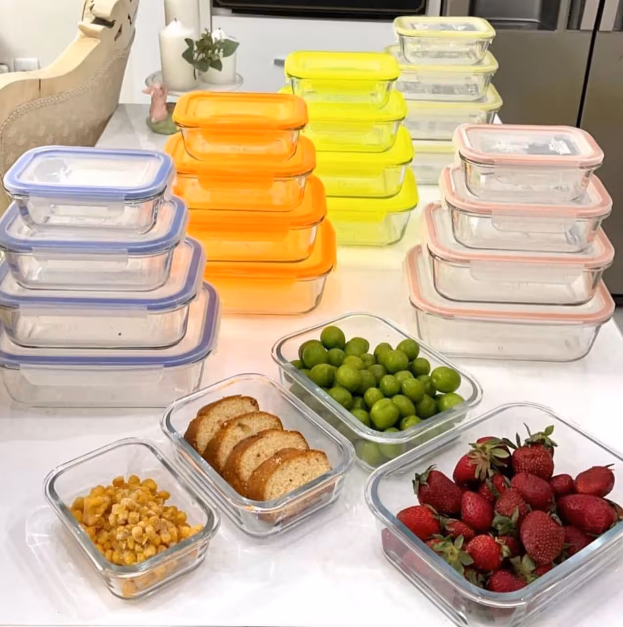 ظرف چهارتکه شیشه ای