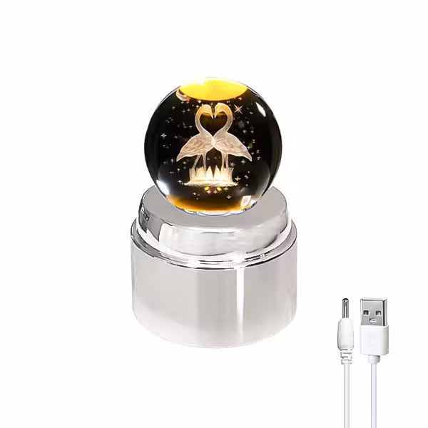 چراغ خواب گوی چرخان طرح فلامینگو