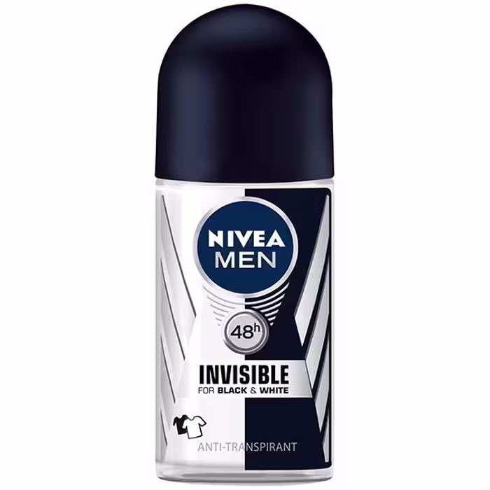 مام رول ضد تعریق مردانه نیوآ مدل Invisible Black And White حجم 50 میلی لیتر