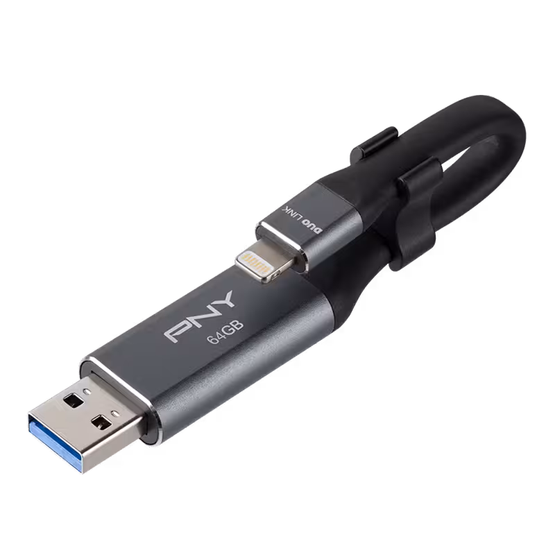 فلش مموری پی ان وای مدلDUO LINK iOS USB 3.0 OTG ظرفیت 64 گیگابایت