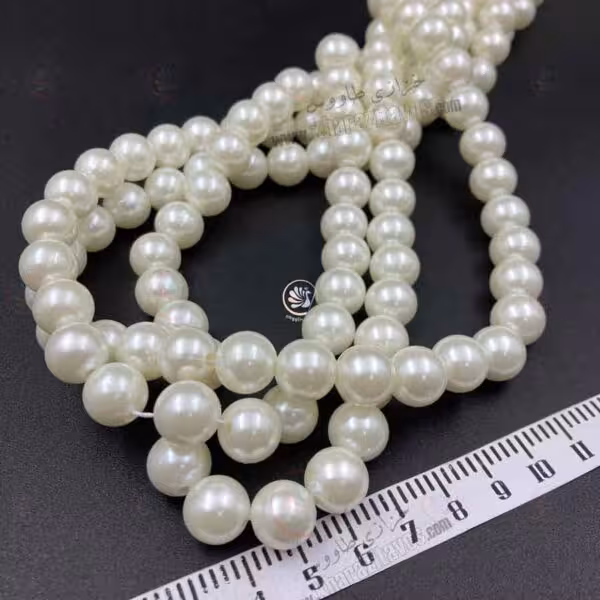 مروارید پلاستیکی  سایز 12 ( شیری )