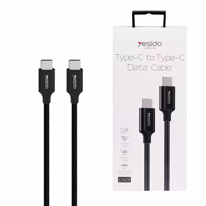 کابل Type-C به Type-C یسیدو YESIDO CA29 طول 1متر 3آمپر