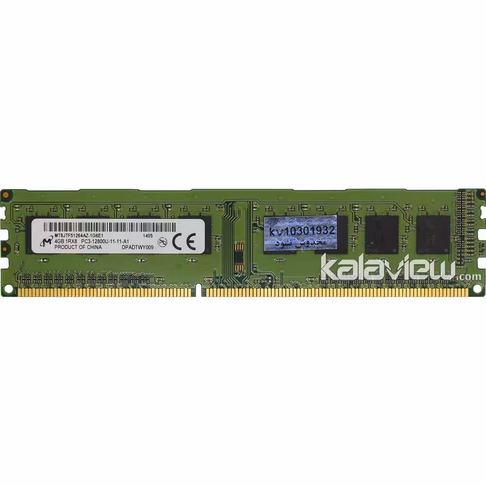 رم کامپیوتر میکرون 4GB مدل DDR3 باس 1600MHZ-12800 چین MT8JTF51264AZ-1G6E1 تایمینگ CL9