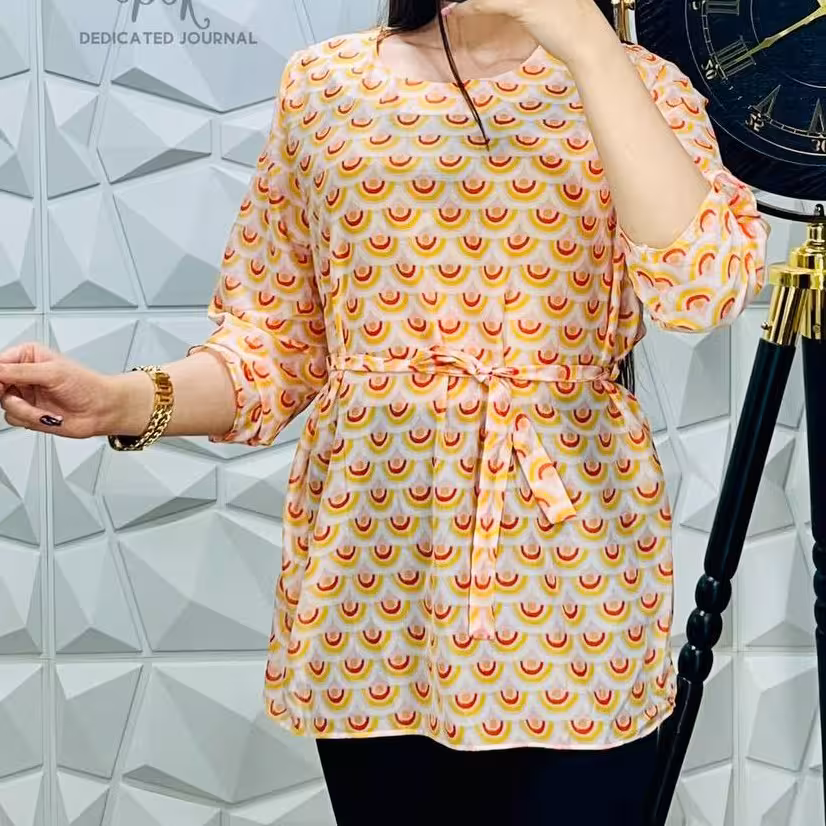 شومیز کمربندی زنانه فری سایز38 تا 46ارسال رایگان جنس کرپ نخ بدون آبرفت و بدن نمایی 