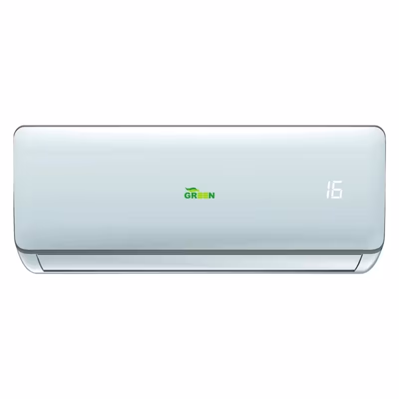 کولر گازی اسپلیت دیواری 24000 اینورتر گرین مدل SDK-CH24F1C1A2P، با کارایی سرمایش و گرمایش، مناسب متراژ بین 30 تا 50 متر مربع، قابلیت خنک‌کنندگی سریع، حالت کم‌مصرف، پخش یکنواخت هوا، تایمر، رده مصرف انرژی A  ، به همراه ریموت کنترل