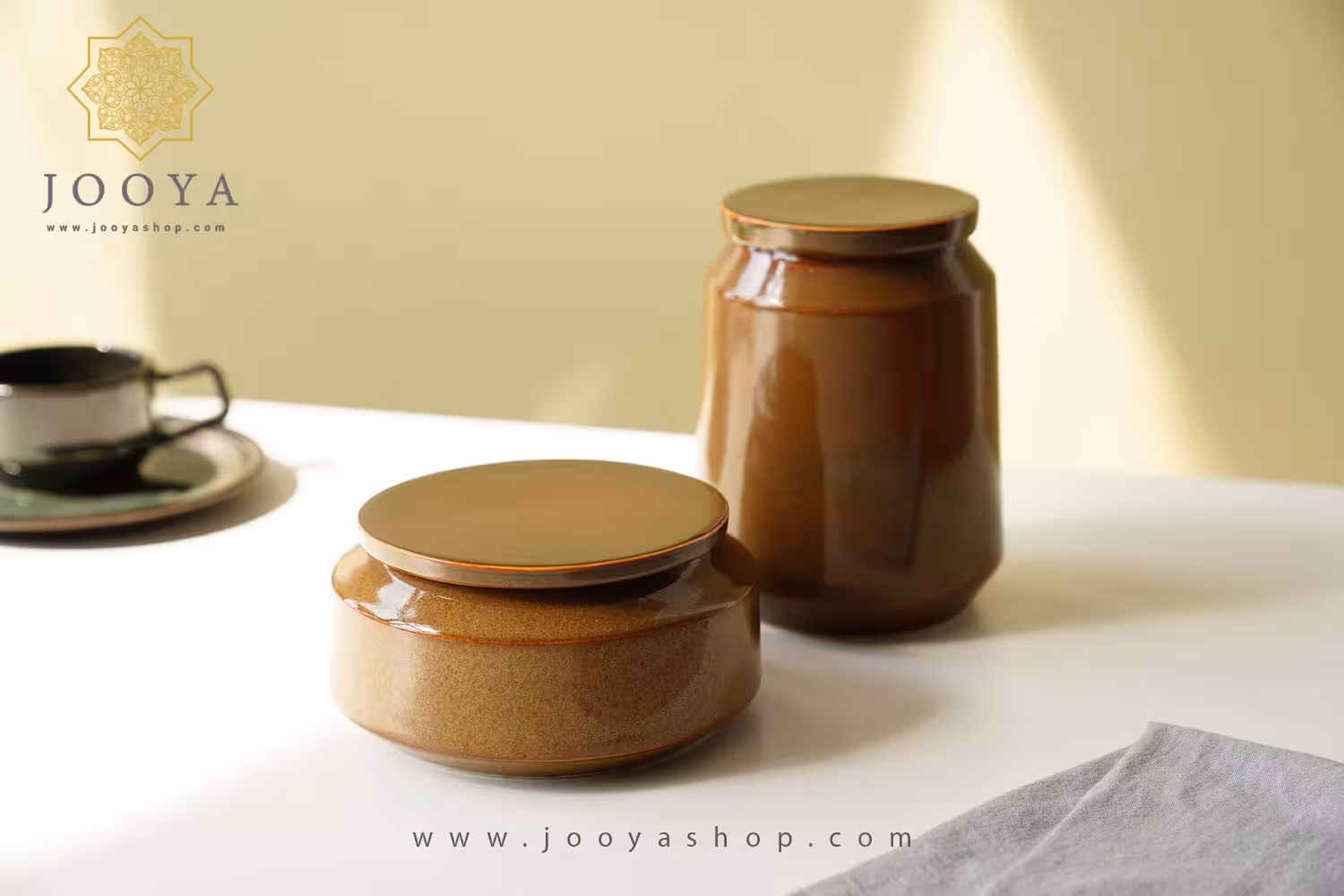 ست بانکه سرامیکی قهوه ای