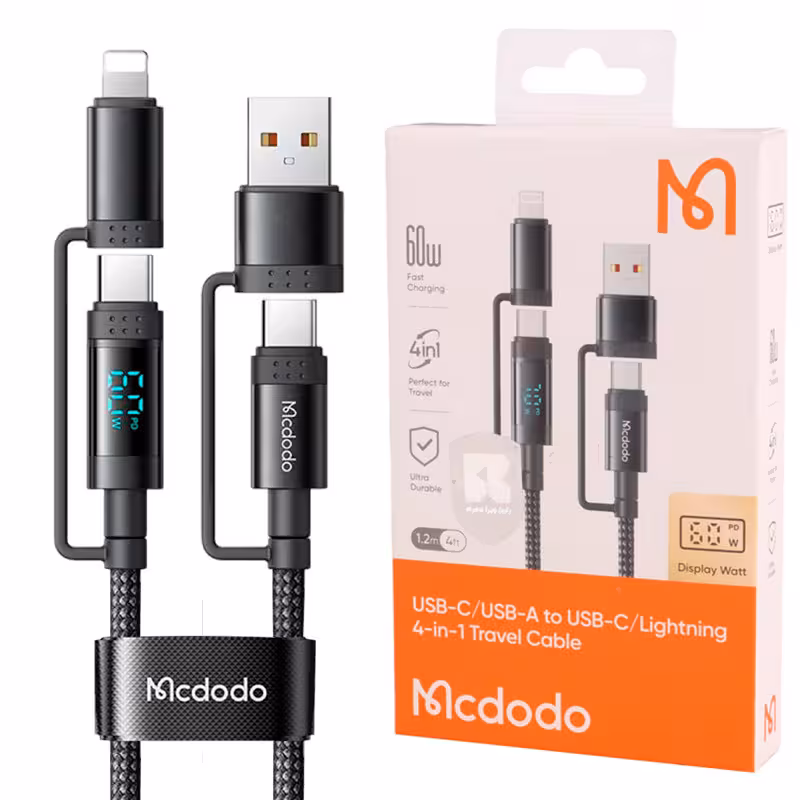 کابل تبدیل فست شارژ Mcdodo CA-199 QC PD 60W 1.2m