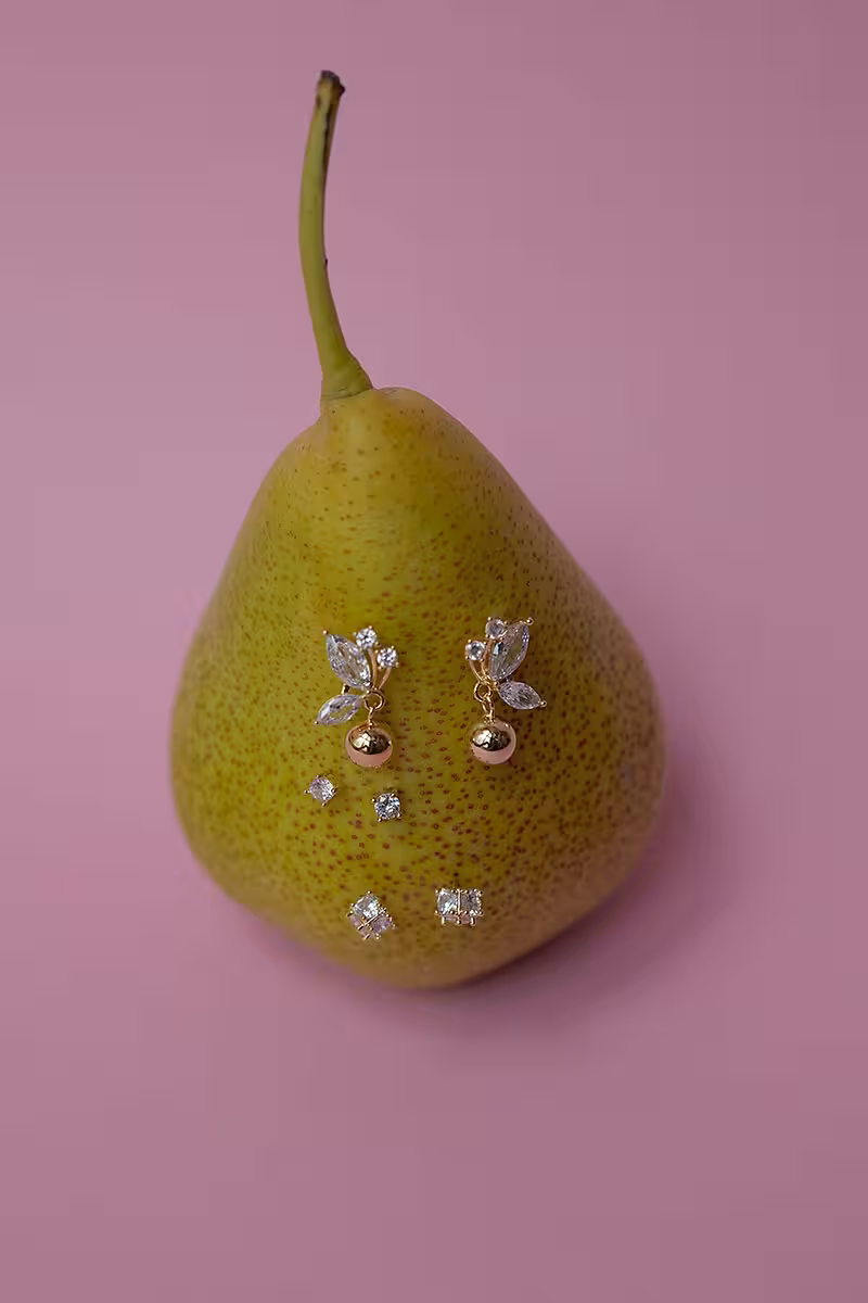 پک گوشواره نگین گیلاسی کد 20