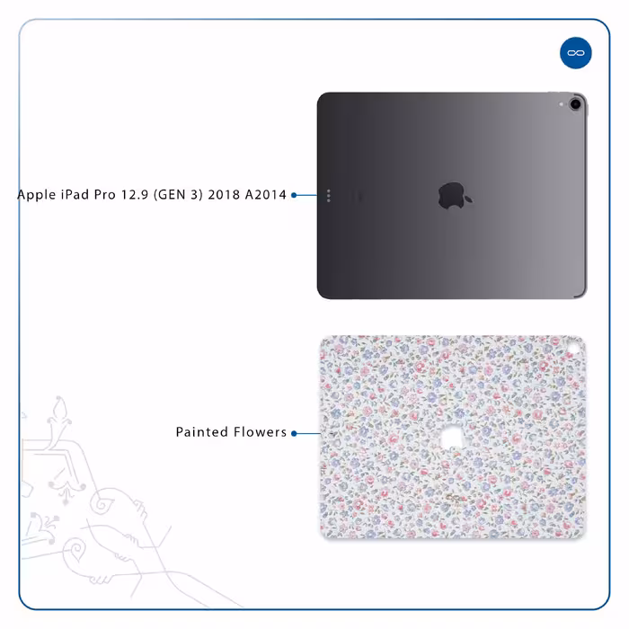 برچسب پوششی ماهوت مدل Painted-Flowers مناسب برای تبلت اپل iPad Pro 12.9 (GEN 3) 2018 A2014