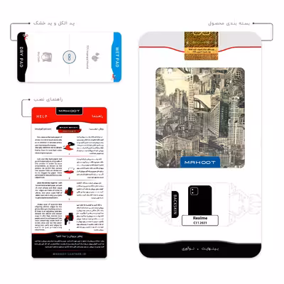 برچسب پوششی ماهوت مدل Collage of Skyscraper مناسب برای گوشی موبایل ریلمی C11 2021