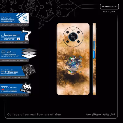 برچسب پوششی ماهوت مدل Collage of surreal Portrait of Men-FullSkin مناسب برای گوشی موبایل آنر X9 4G