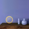 چراغ رومیزی ریموت دار مدل CIRCLE-GL_YL-GLASS