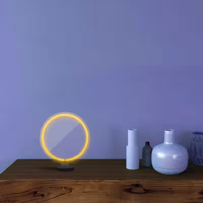 چراغ رومیزی ریموت دار مدل CIRCLE-GL_YL-GLASS