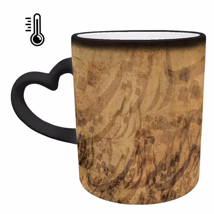 ماگ حرارتی مدل دسته قلبی طرح عاشقانه کد 51