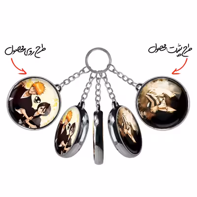 جاکلیدی خندالو طرح کیسوکه اوراهارا و روکیا و ایچیگو انیمه Bleach مدل دوطرفه کد 1202512027