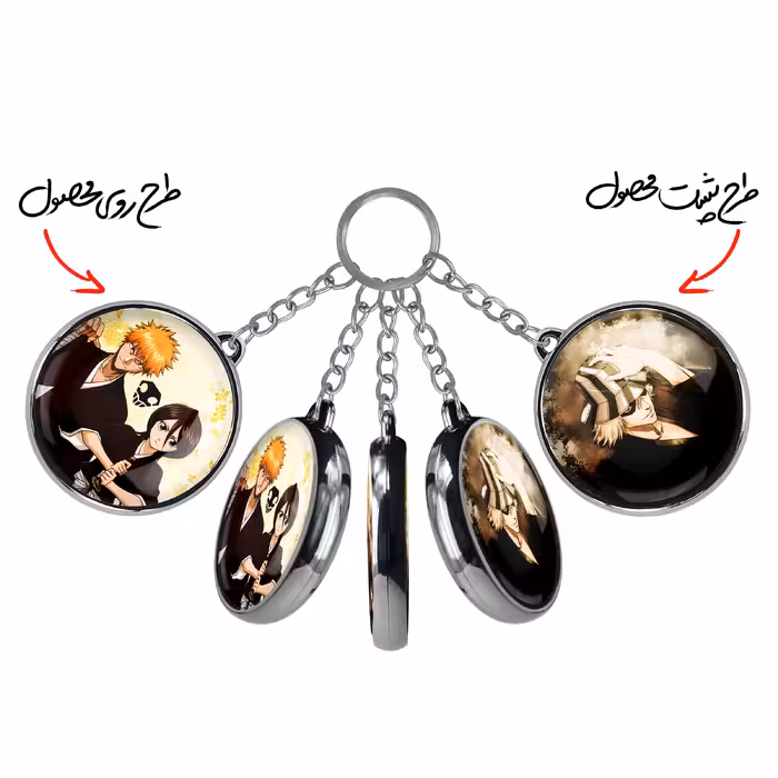 جاکلیدی خندالو طرح کیسوکه اوراهارا و روکیا و ایچیگو انیمه Bleach مدل دوطرفه کد 1202512027