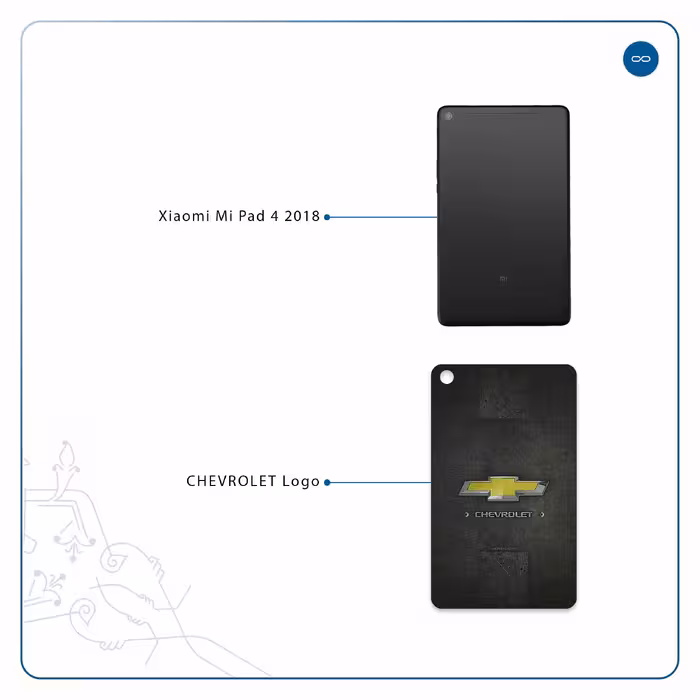 برچسب پوششی ماهوت مدل CHEVROLET-Logo مناسب برای تبلت شیائومی Mi Pad 4 2018
