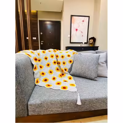 شال مبل مدل آفتابگردان سایز 130×130 سانتیمتر