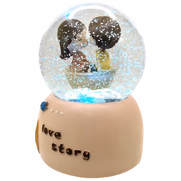 گوی موزیکال مدل پمپی Love Story طرح گنجشک و درخت کد PA4071