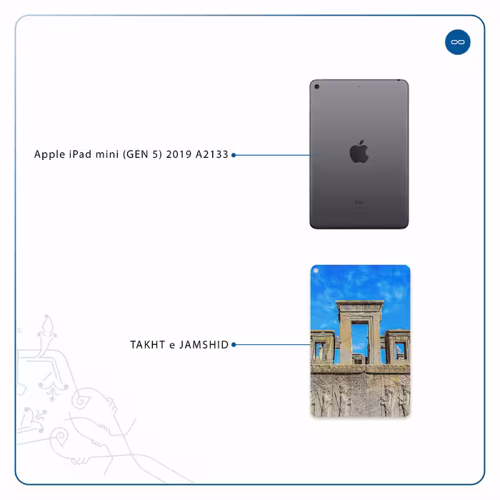 برچسب پوششی ماهوت مدل TAKHT-e-JAMSHID مناسب برای تبلت اپل iPad mini (GEN 5) 2019 A2133