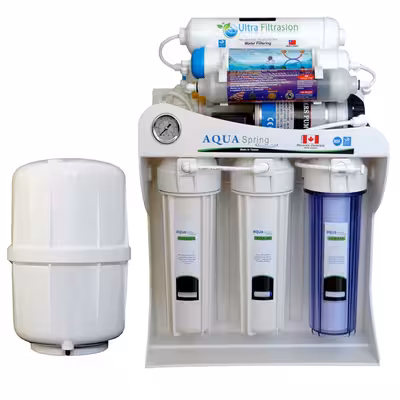 دستگاه تصفیه کننده آب آکوآ اسپرینگ مدل UF-SF4000 به همراه فیلتر مدل 02 مجموعه 4 عددی و کیت نشتی گیر