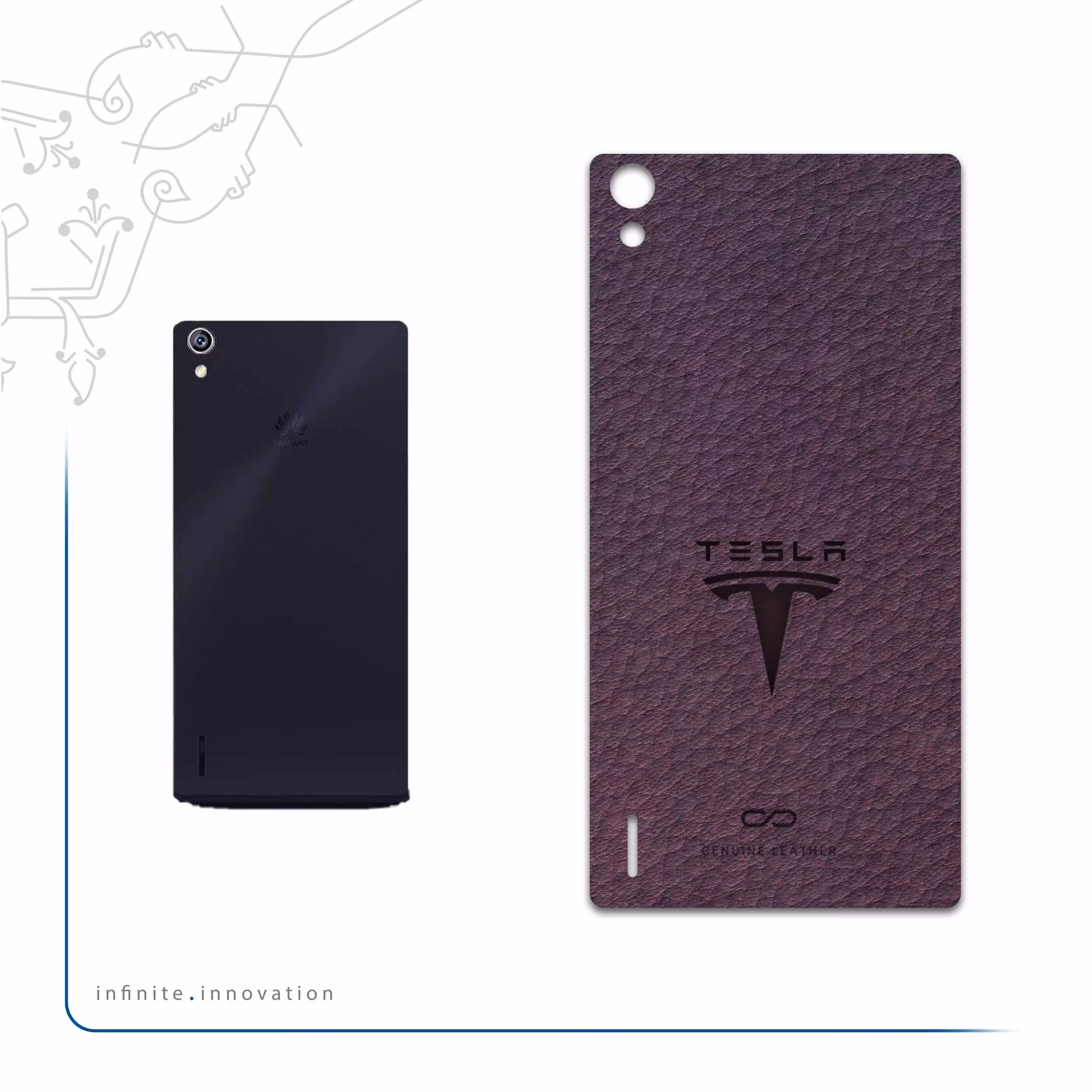 برچسب پوششی ماهوت مدل PL-TSLA مناسب برای گوشی موبایل هوآوی Ascend P7