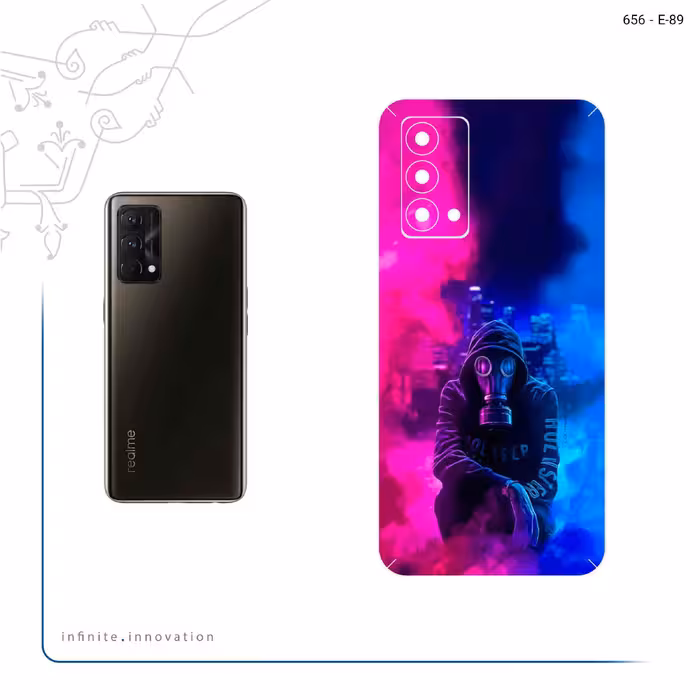 برچسب پوششی ماهوت مدل Smoke Rainbow Digital Art 2 مناسب برای گوشی موبایل ریلمی GT Master