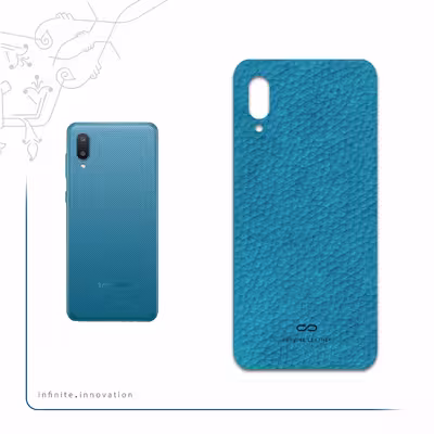 برچسب پوششی ماهوت مدل Blue-Leather مناسب برای گوشی موبایل سامسونگ Galaxy M02
