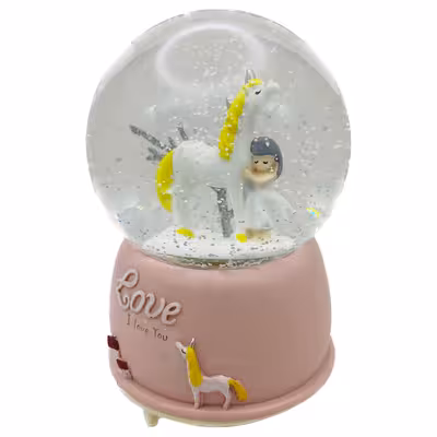 گوی موزیکال مدل پمپی شاهزاده و اسب طرح Love کد PA4045