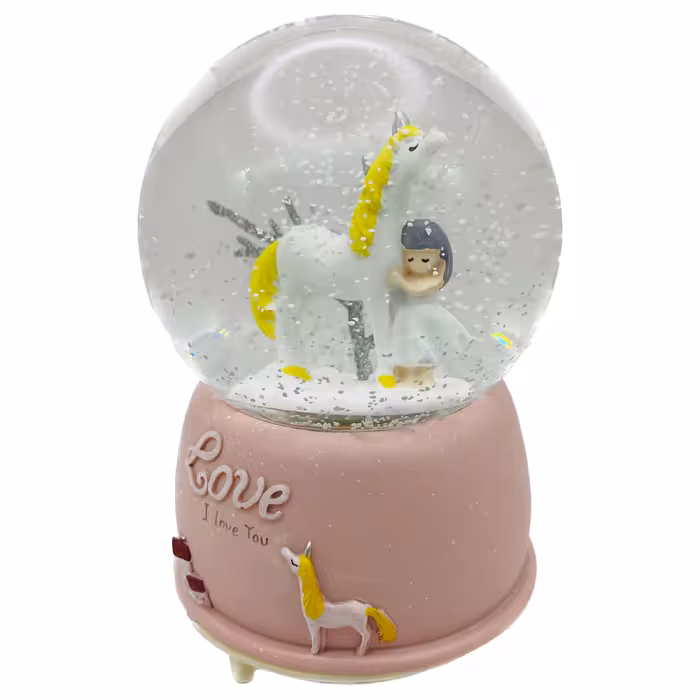 گوی موزیکال مدل پمپی شاهزاده و اسب طرح Love کد PA4045