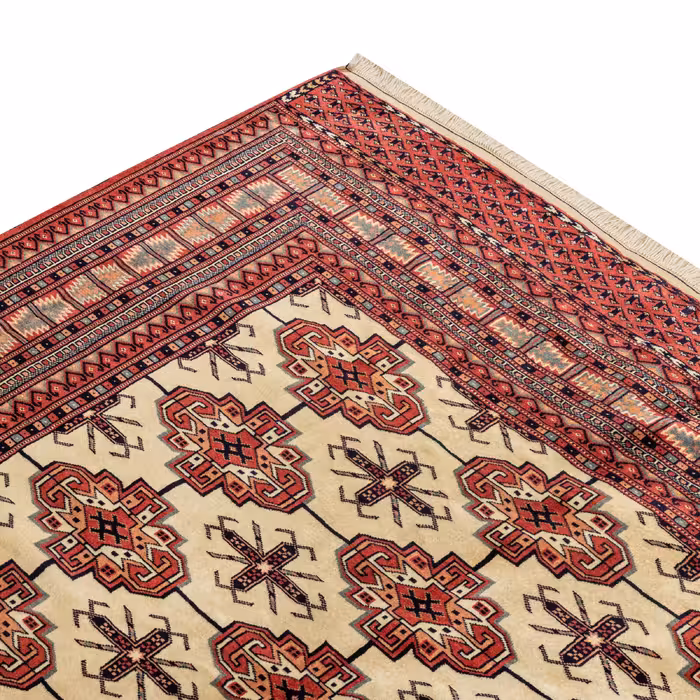 فرش دستبافت سه و نیم متری مدل ترکمن کد 40.2835