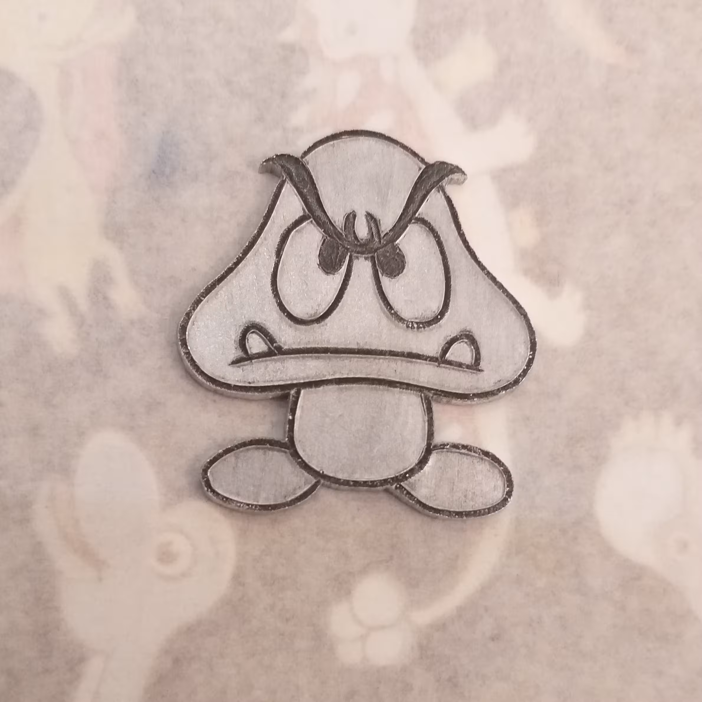 پلاک سوپر ماریو Super Mario ( نماد بازی قارچ خور )  16 گومبا  Goomba    آلومینیومی