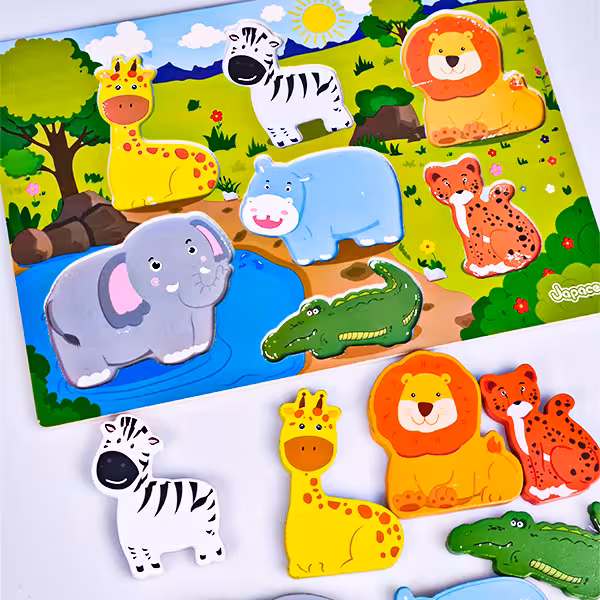 پازل جاگذاری چوبی مدل حیوانات کد 5580658