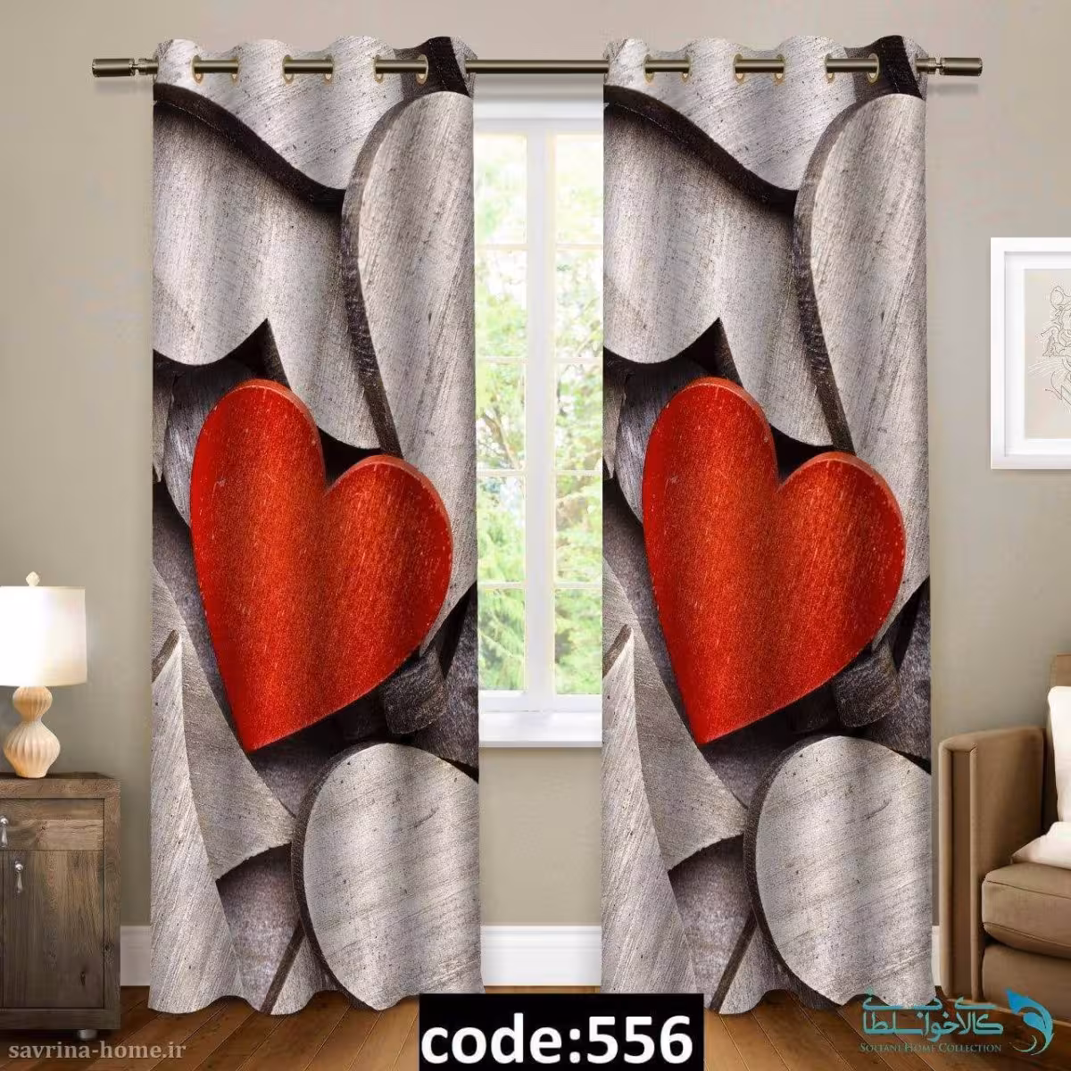 پرده پانچی سری قلب مدل Sh-556